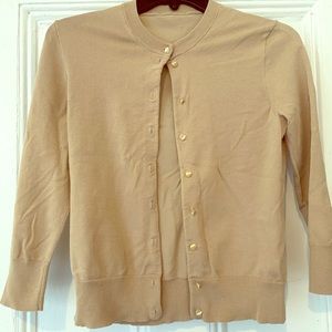 J. Crew tan  “Jackie,” cardigan sweater